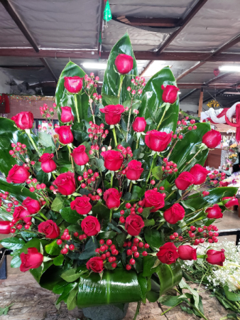 2 dozen rose in basket  