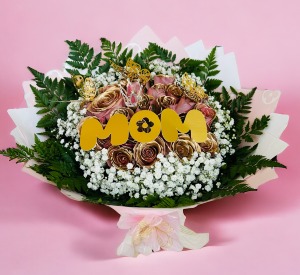 2 DZ OF ROSES WRAPPED IN PAPER PINK 
