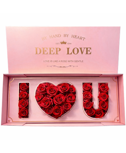 2 & Half Dozen I Heart You Rose Box 