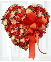 Golden: Orange, and White Eighteen-Inch Solid Hear Standing Spray