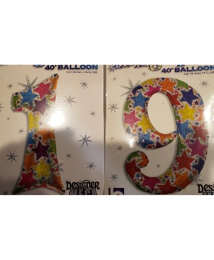 2 Oversized 40" mylar Balloons...(MB)  for a 19 year old or 91 year old!