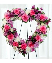 Adoration: Pink, White and Purple Eighteen-Inch He Standing Spray 