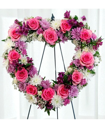 Adoration: Pink, White and Purple Eighteen-Inch He Standing Spray 