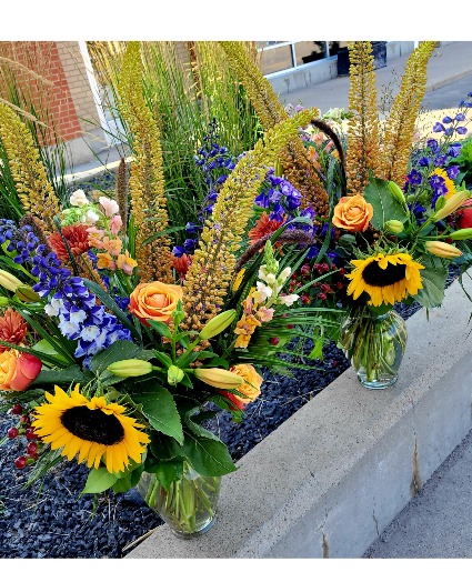 Two Sunflower Table Arrangements 