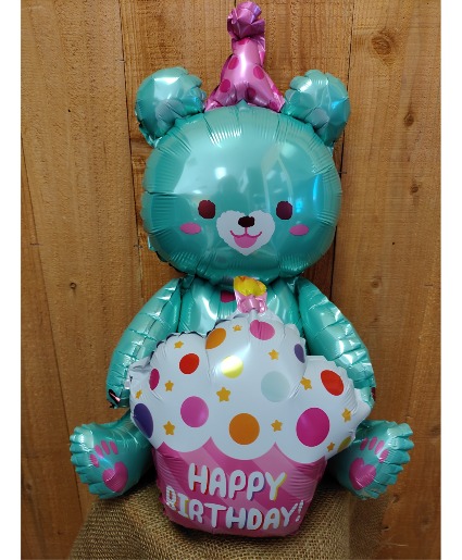 20" Happy Birthday Teddy Bear sitting Balloon Balloon
