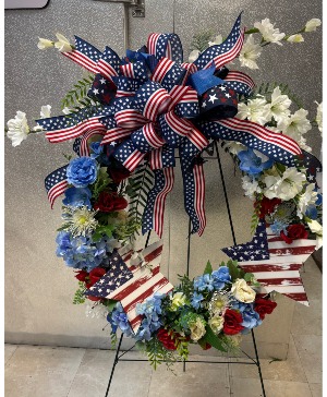 20 inch Patriotic Silk Wreath 