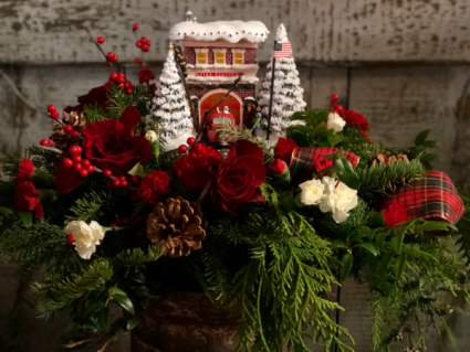 2019 Thomas Kinkade Festive Fire Station Keepsake