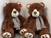 24" Brown Bear w/ knit scarf Plush