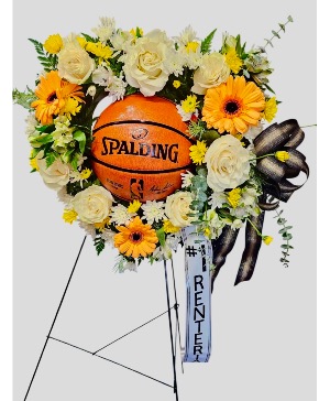 24” Game Ball Wreath On Easel