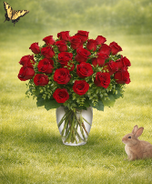 24 Long Stem Roses  Vase of Roses