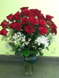 24 RADIANT ROSES Vase Arrangement