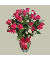 24 Red Rose  Vase 