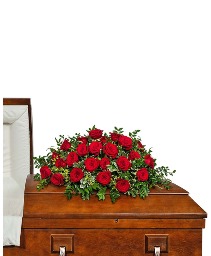 24 Rose Casket Spray Flower Arrangement