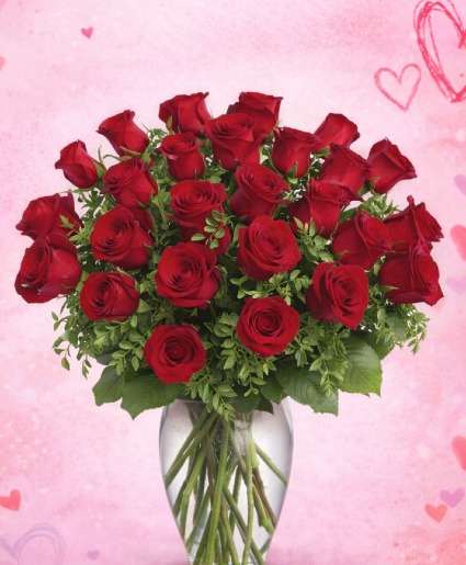 24 Roses Vase of Roses