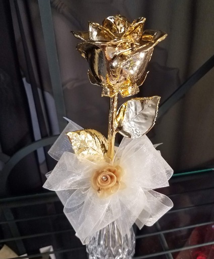 24k Gold Rose Bud Vase