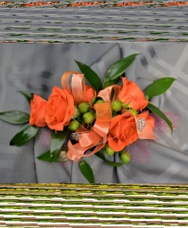 #26 Orange Sweetheart Rose Corsage Fresh Flowers