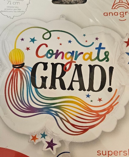 28 inch graduation  mylar balloon 