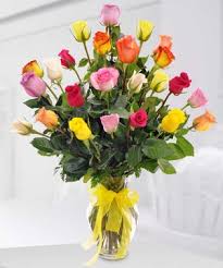 Designer Choice 2dz. Asst. Color Roses in Vase  in Margate, FL | THE FLOWER SHOP OF MARGATE