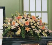 Peach Comfort Casket Spray