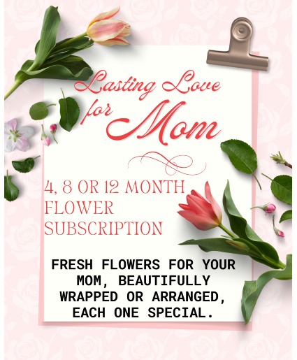 4, 8 or 12 month Flower Subscribtion Show your love all year!