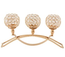 3 Arm Gold Crystal stand  