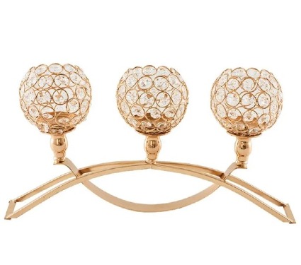 3 Arm Gold Crystal stand  