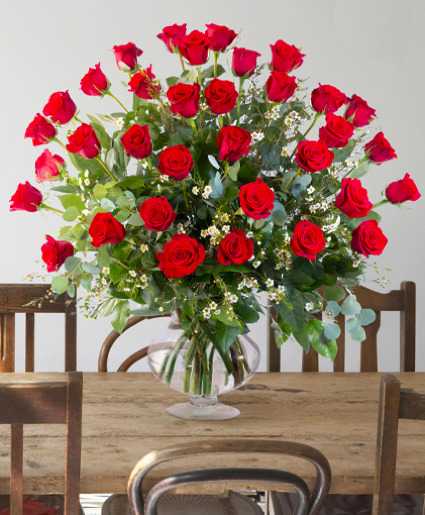 3 DOCENAS DE ROSAS Florero