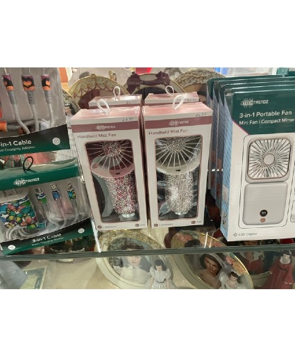 3 in 1 charger, Glitter Mist Fan, 3 in 1 Fan 