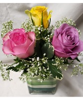 "LOVE ALWAYS"...(R)...3 MIXED COLORED ROSES (Color May Vary.)...with seasonal filler.