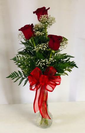 3 Roses  Vase Arrangement 