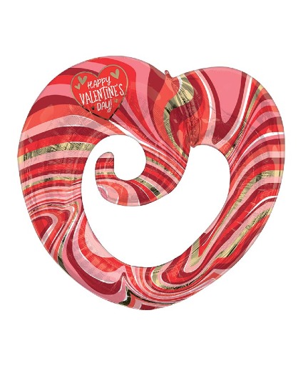 30" Marble Twisty Heart 