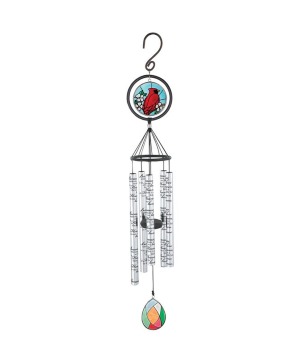 35" Stained Glass Cardinal Chime 