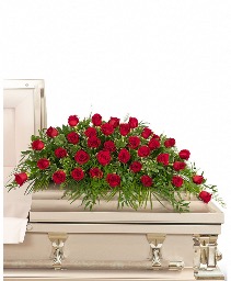 36 Red Roses Casket Spray Funeral Arrangement