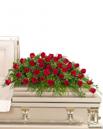 36 Red Roses Casket Spray Sympathy