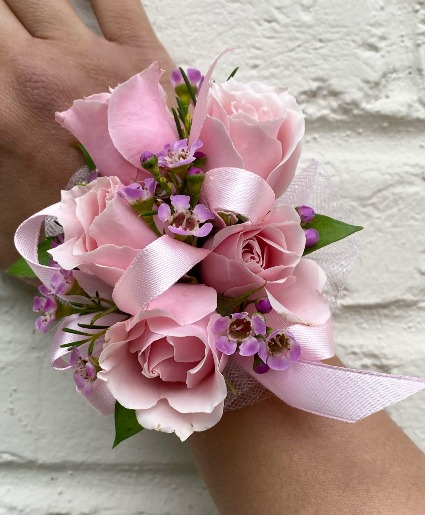 #38 Pink Spray Rose Corsage Fresh Flowers