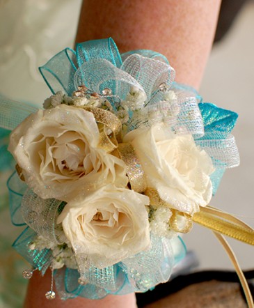 White Roses Prom Corsage Prom Flowers in Albany, NY | Ambiance Florals & Events