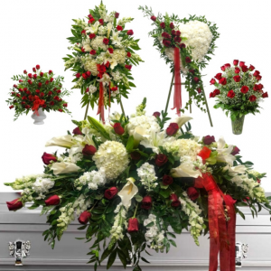 5 Piece red and white set 