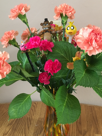5 scary nites fall flowers with 5 nites accents in vase
