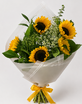5 Sunflower Bouquet | Fresh Hand-Tied Sunflowers 