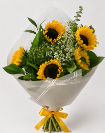 5 Sunflower Bouquet | Fresh Hand-Tied Sunflowers 