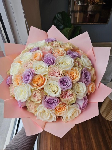 50 Blushing Love Roses Bouquet  in Frederick, MD | Maryland Florals