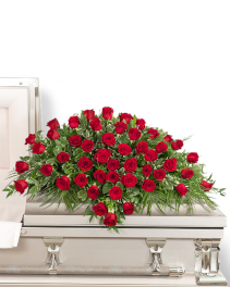 50 Red Roses Casket Spray Sympathy