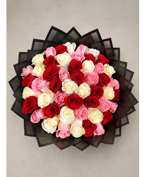 50 Roses (Red, Pink and White) 