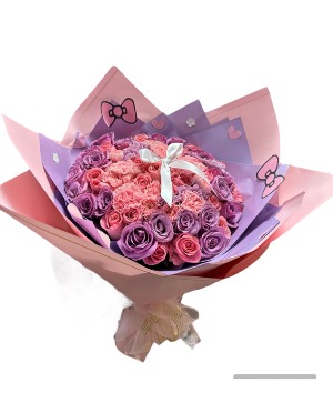 50 ROSES WRAPPED IN PAPER  