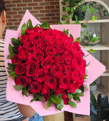 50 Roses for you Wrapped Bouquet in Frederick, MD | Maryland Florals