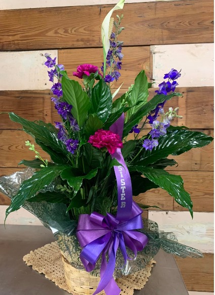 6" Peace Lily with Fresh Flowers 