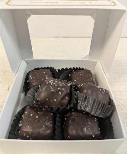 6 piece Sea Salt Carmels Dark Chocolate Candy