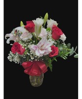 6 Red Rose  Vase 