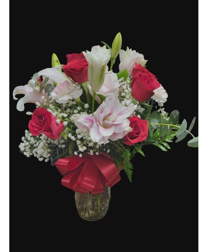 6 Red Rose  Vase 