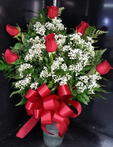 6 RED ROSES 